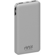 Мобильный аккумулятор Hiper 10000mAh серебристый (MFX 10000 SILVER)