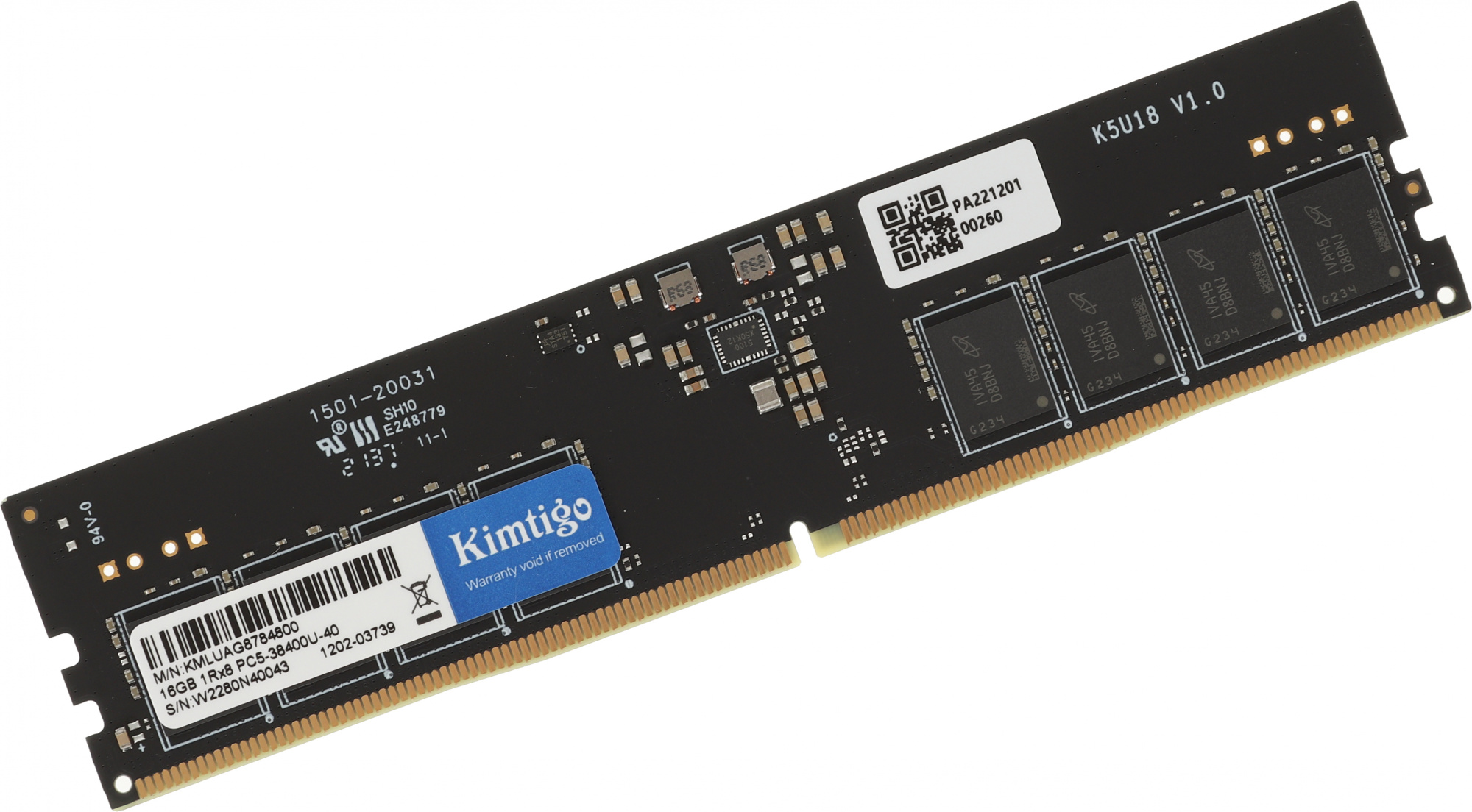 Модуль памяти Kimtigo DDR5 16Gb 4800MHz (KMLUAG8784800)