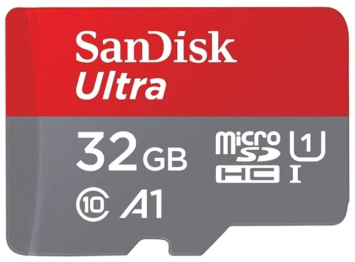 Карта памяти SanDisk Ultra microSDHC Class 10 UHS Class 1 A1 98MB/s 32GB + SD adapter (SDSQQNR-032G-GN6IA)