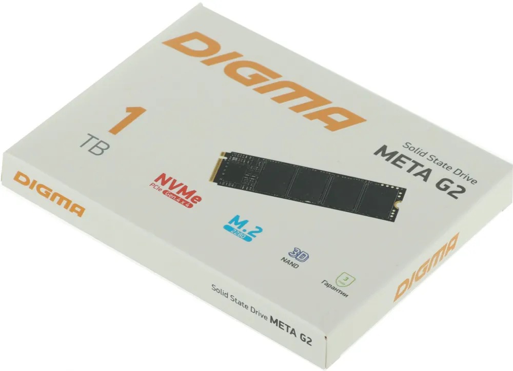 Накопитель SSD Digma PCI-E 4.0 x4 1Tb DGSM4001TG23T Meta G2 M.2 2280
