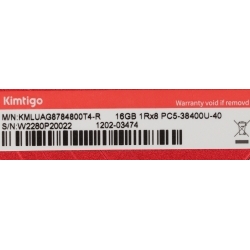 Память Kimtigo DDR4 16Gb 4800MHz PC4-21300 (KMLUAG8784800T4-R)