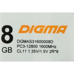 Модуль памяти Digma DDR3 DIMM 8GB (DGMAS31600008D)