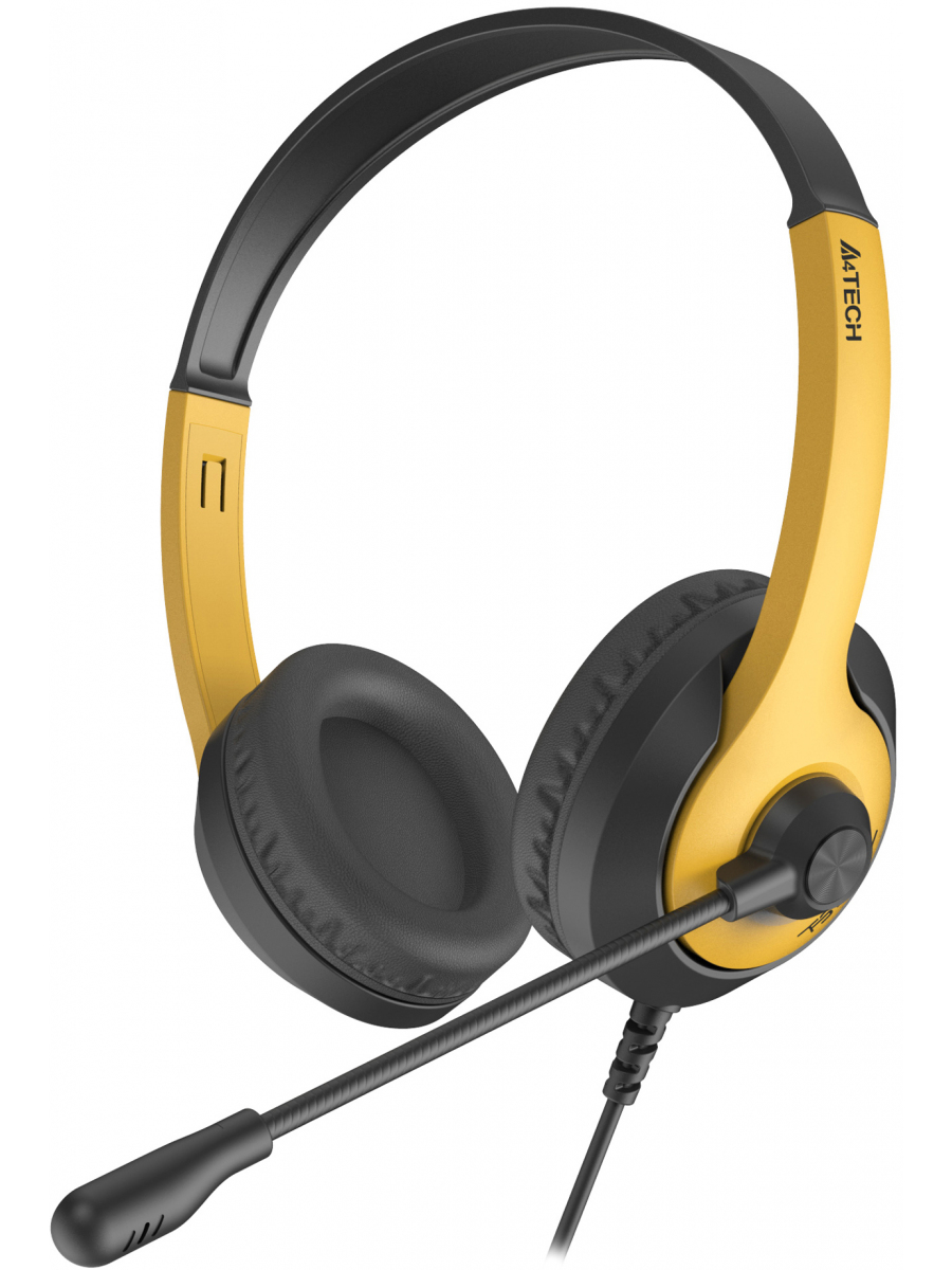 Наушники с микрофоном A4Tech Fstyler FH100U желтый/черный