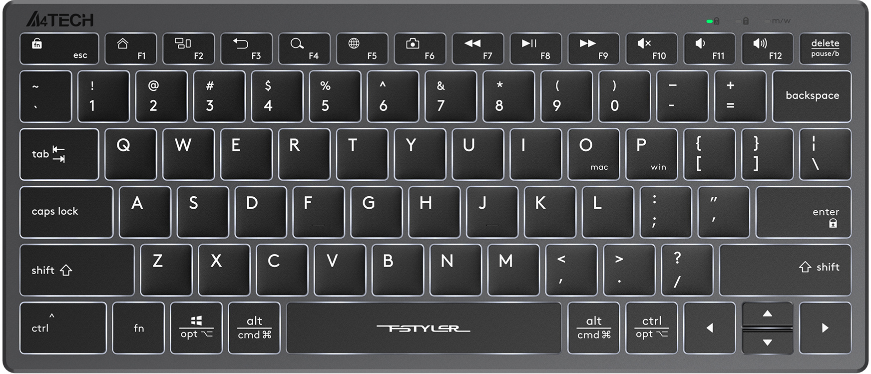 Клавиатура A4Tech Fstyler FX61 серый/белый