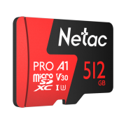 Карта памяти  Netac P500 Extreme Pro MicroSDXC 512GB V30/A1/C10 up to 100MB/s, retail pack with SD Adapter