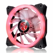 IRIS 12 RED 0R400040(Singel LED fan, 1pcs/pack), 12025 LED PWM fan, O-type LED brings visible color & brightness, Anti-vibration rubber pads in all four corners, Optimized fan blade design / 15pcs LED / Mesh cable, red