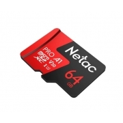 Netac P500 Extreme Pro MicroSDXC 64GB V30/A1/C10 up to 100MB/s, retail pack card only