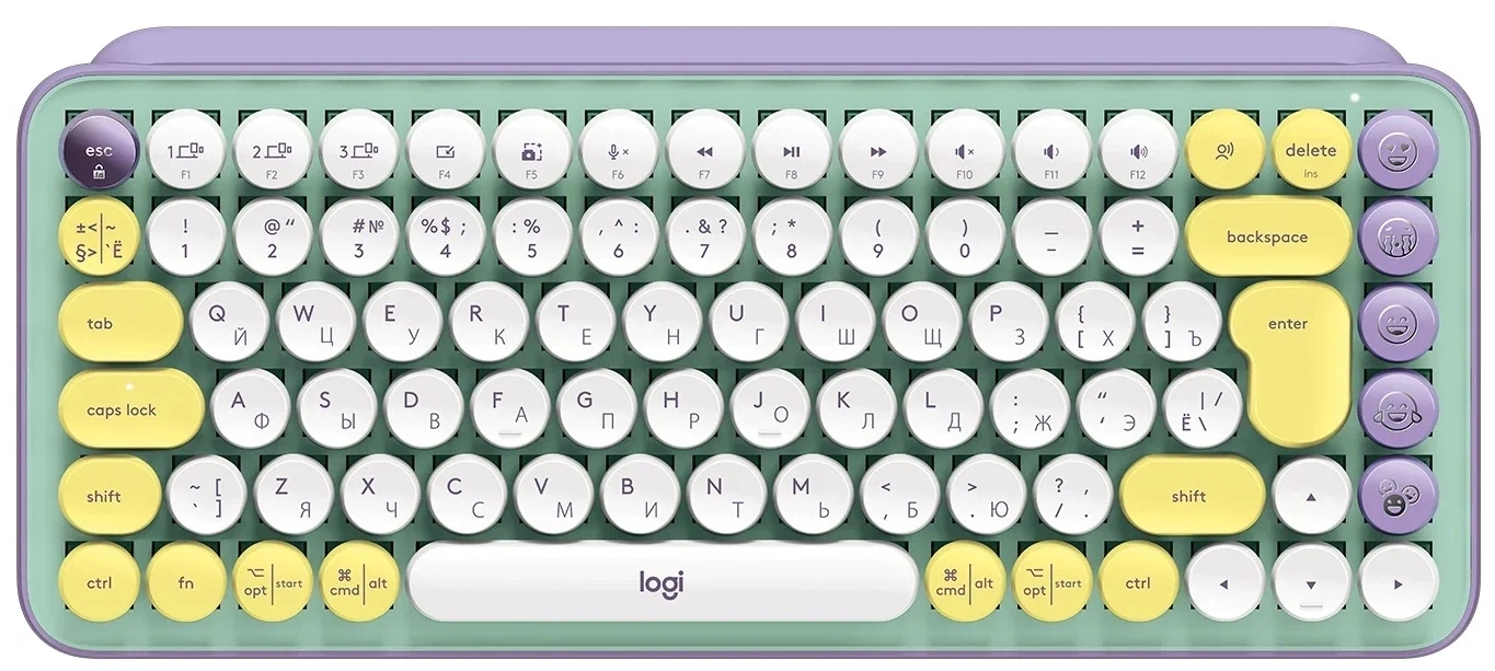 Клавиатура Logitech зеленый и белый (920-010717)