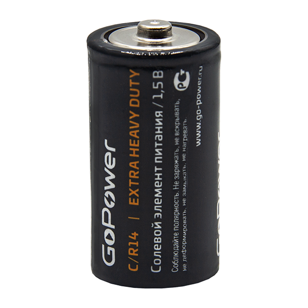 Батарейка GoPower R14 C Shrink 2 Heavy Duty 1.5V (2/24/288) 00-0005596