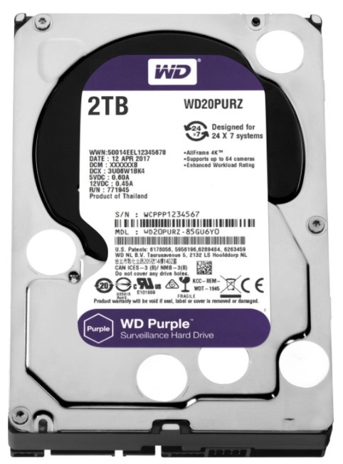 Жесткий диск WD Purple 2Tb (WD22PURZ)