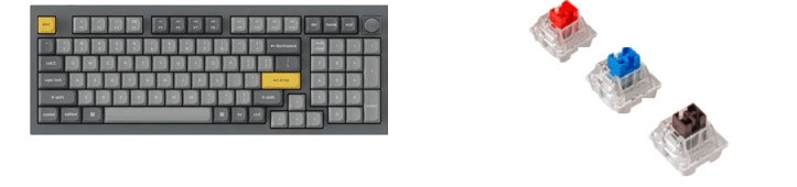 Клавиатура проводная, Q5-N3,RGB подсветка,коричневый свитч,100 кнопок, цвет серый