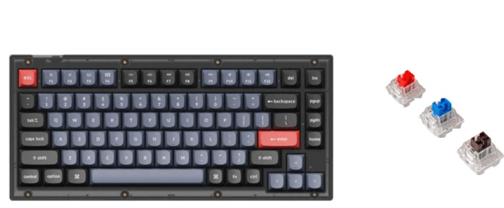 Клавиатура проводная, V1-B1,RGB подсветка,красный свитч,84 кнопоки, цвет черный