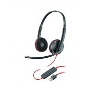 Наушники с микрофоном Plantronics Blackwire C3220, черный/красный