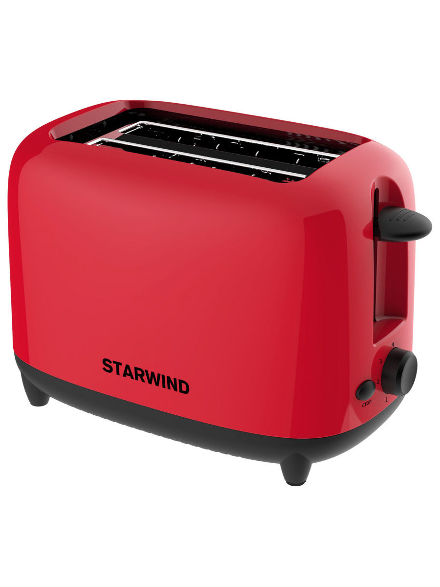 Тостер Starwind ST7003 750Вт красный/черный