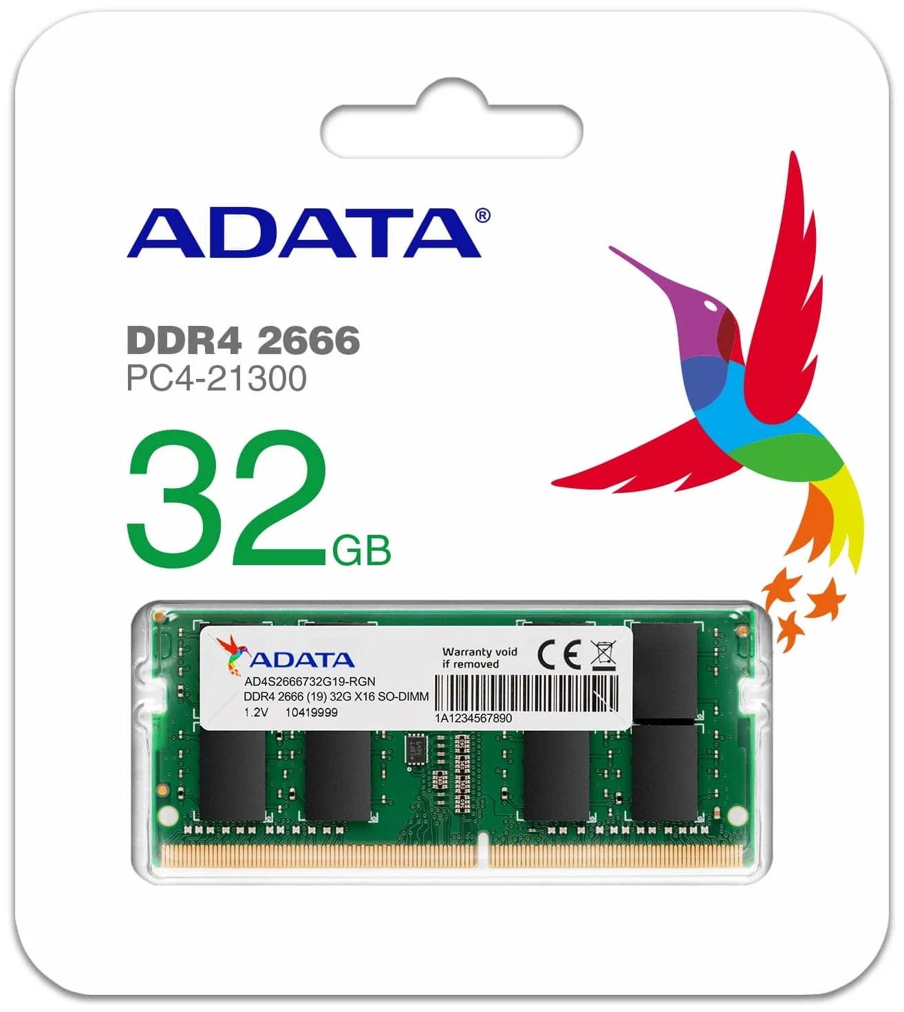 Модуль памяти ADATA 8GB DDR4 2666 (AD4S26668G19-SGN)