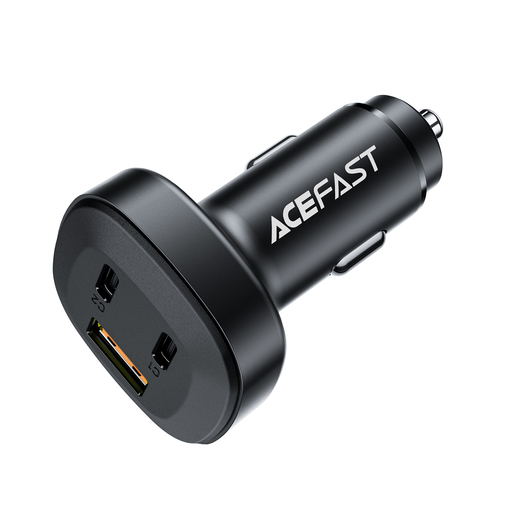Автомобильное зарядное устройство ACEFAST B3 66W USB-C+USB-C+USB-A three-port metal car charger (AF-B3-BK)
