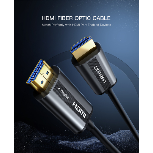 Кабель UGREEN HDMI Zinc Alloy Optical Fiber Cable. Длина 40м. HD132 (50218)