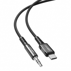 Аудиокабель ACEFAST C1-08 USB-C to 3.5mm aluminum alloy audio cable. Цвет: черный