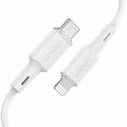Кабель ACEFAST C2-01 USB-C to Lightning zinc alloy silicone charging data cable для подзарядки и передачи данных. Цвет: белый