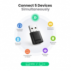 Адаптер UGREEN CM390 (80889) USB Bluetooth 5.0 Adapter. Цвет: черный