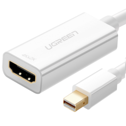 Конвертер UGREEN MD112 (10460) Mini DP to HDMI Female Converter 1080P. Цвет: белый