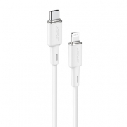 Кабель ACEFAST C2-01 USB-C to Lightning zinc alloy silicone charging data cable для подзарядки и передачи данных. Цвет: белый