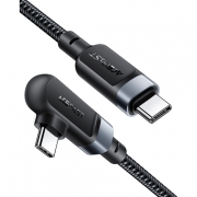 Кабель угловой ACEFAST C5-03 USB-C to USB-C 100W right angled aluminum alloy charging data cable. Цвет: серый космос