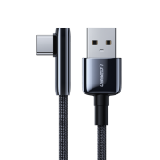 Кабель угловой UGREEN US313 (70413) USB 2.0-A to Angled USB-C Cable Zinc Alloy Shell with Braided. Длина 1 м. Цвет: черный