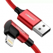 Кабель GREEN US299 (60555) Right Angle USB-A to Lightning Cable. Длина: 1м. Цвет: красный