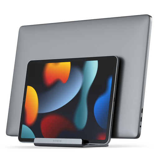 Настольная двойная подставка Satechi Dual Vertical Laptop Stand для ноутбуков и планшетов. Цвет: серый космос