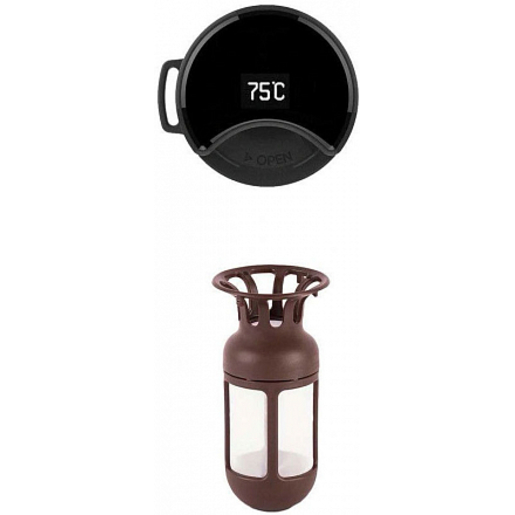 Термокружка KissKissFish MOKA Smart Coffee Tumbler  (фиолетовый, индикатор температуры, заварник)