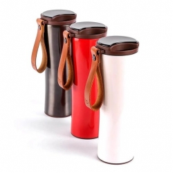 Термокружка KissKissFish MOKA Smart Coffee Tumbler (красный, индикатор температуры, заварник)