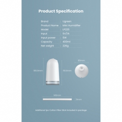 Увлажнитель воздуха UGREEN LP225 (80134) Pudding Shape Humidifier. Цвет: белый