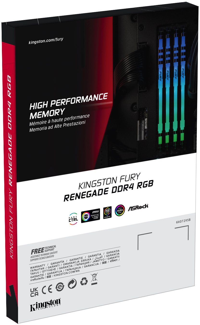 Оперативная память Kingston FURY Renegade RGB DDR4 64Gb (2x32Gb) 3600MHz (KF436C18RBAK2/64)