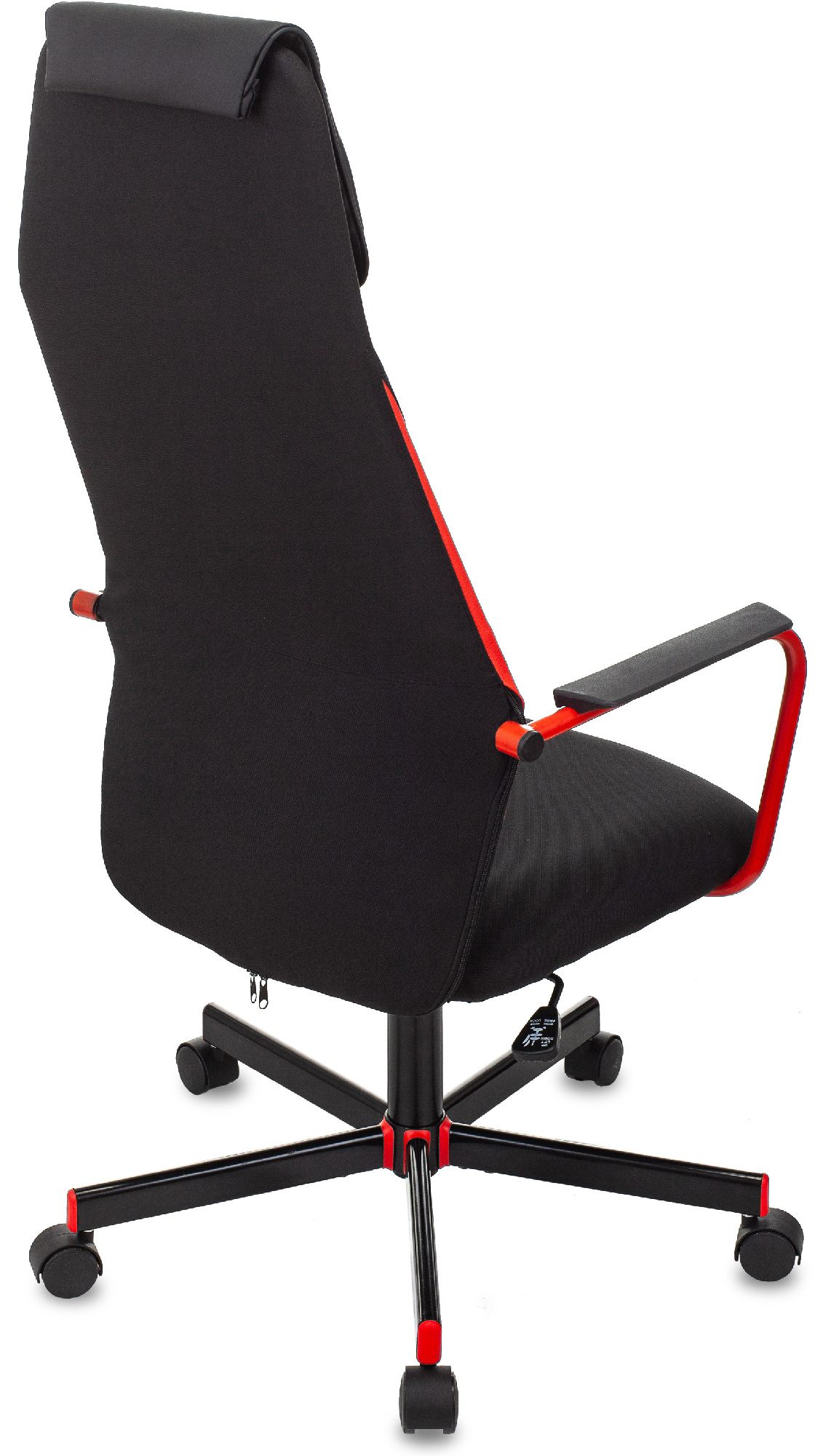 Кресло игровое Zombie ONE черный/красный сиденье черный текстиль/эко.кожа с подголов. крестов. металл