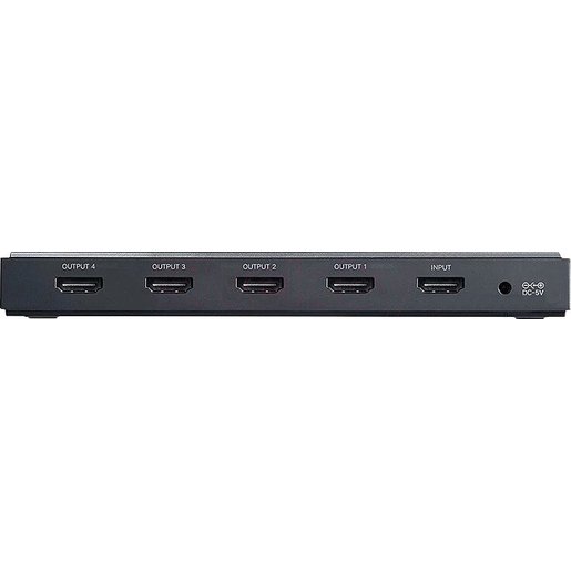 Сплиттер UGREEN CM187 (50708) HDMI 2.0 Splitter 1-In 4-Out 5V 2A (DC 3.5*1.35*9.5mm). Цвет: черный