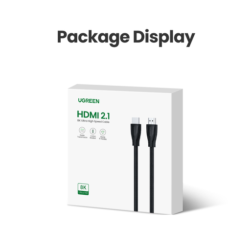 Кабель UGREEN HD140 (80403) HDMI A M/M Cable With Braided. Длина 2 м. Цвет: черный
