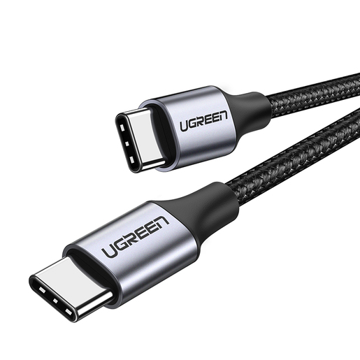 Кабель UGREEN US261 (50149) USB 2.0 C M/M Round Cable Nickel Plating Aluminum Shell. Длина: 0,5 м. Цвет: серо-черный