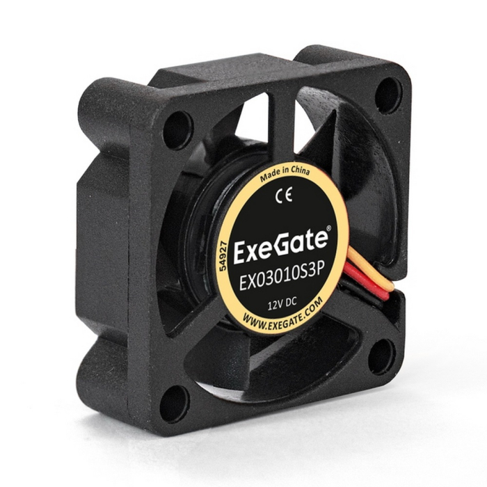Вентилятор ExeGate EX03010S3P 30x30x10 мм, Sleeve bearing (подшипник скольжения), 3pin, 9000RPM, 26dBA