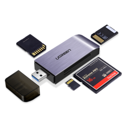 Кардридер мультифункциональный UGREEN CM180 (50541) USB-A 3.0 to TF/SD/CF/MS Multifunction Card Reader Multi-Read. Цвет: серый космос