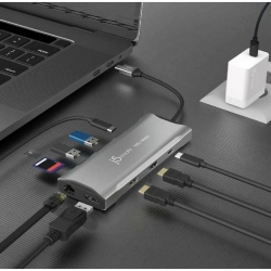 Мини-док станция j5create USB-C® Multi-Monitor Mini Dock, совместима с устройствами USB4