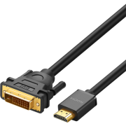 Кабель UGREEN HD106 (10136) HDMI Male To DVI(24+1) Round Cable. Длина: 3м. Цвет: черный