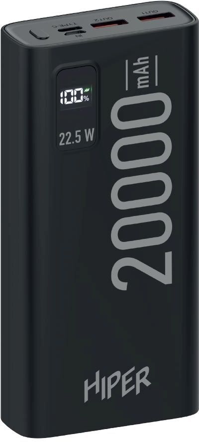 Мобильный аккумулятор Hiper 20000mAh черный (EP 20000 BLACK)