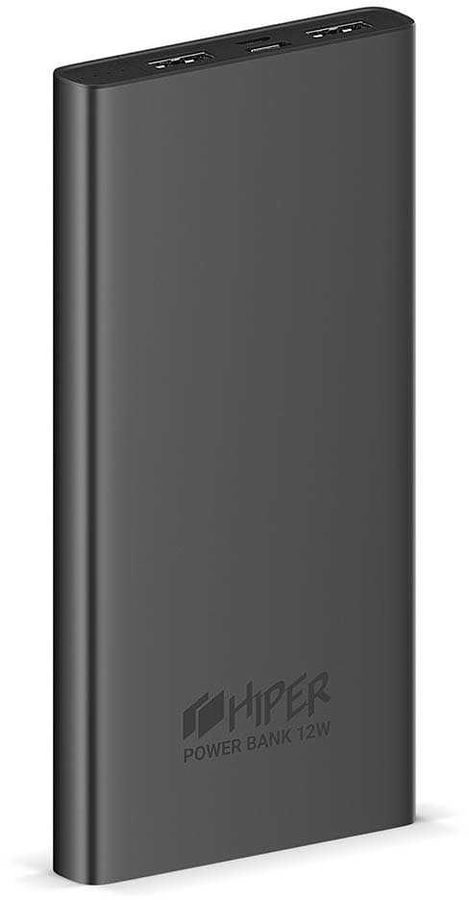 Мобильный аккумулятор Hiper 10000mAh темно-серый (METAL 10K SPACE GRAY)