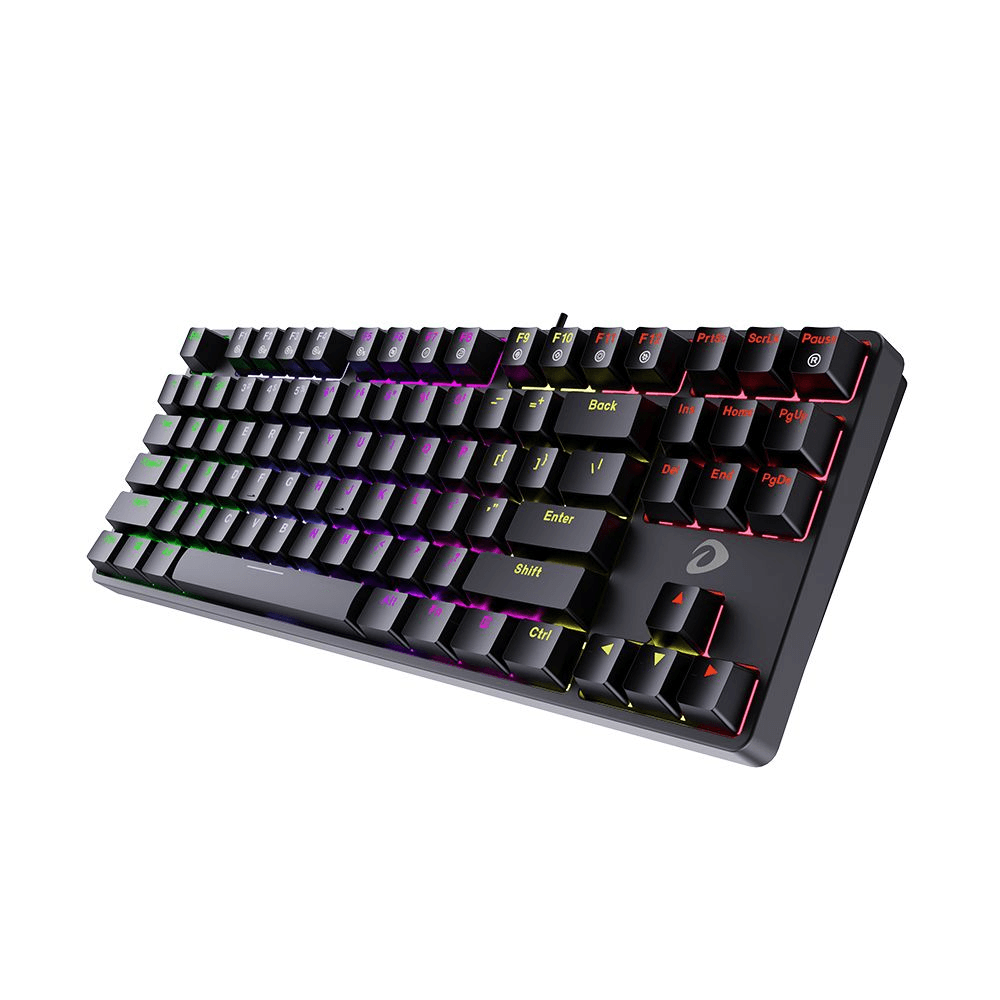 Клавиатура проводная Dareu EK87 Black (черный), подсветка Rainbow, D-свитчи Red, раскладка клавиатуры ENG/RUS
