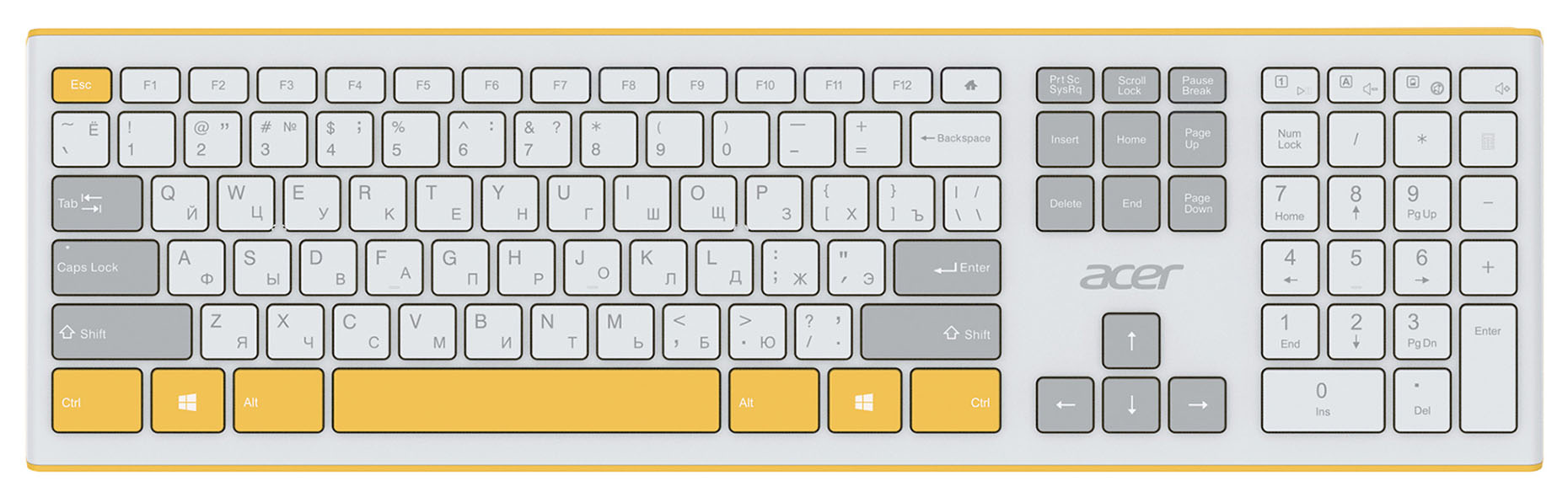 Клавиатура + мышь Acer OCC200, желтый