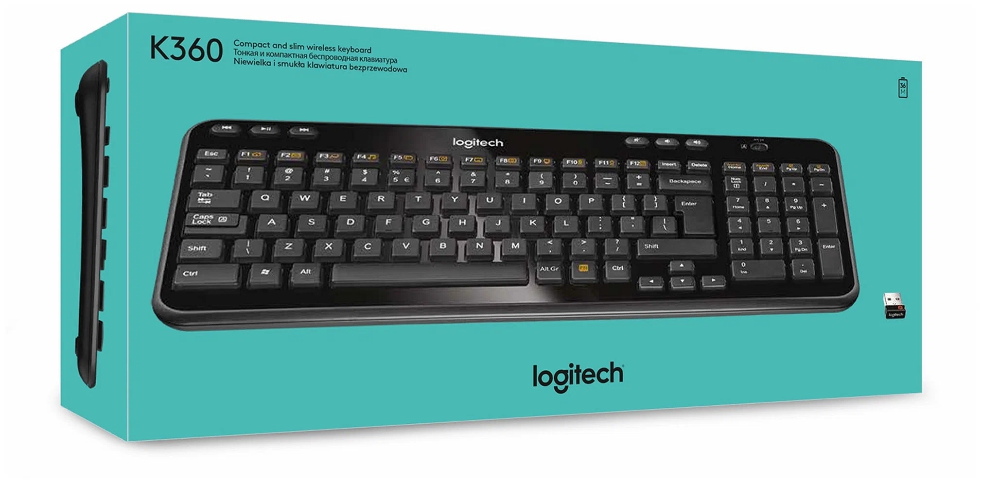 Клавиатура Logitech K360 черный (920-003080.)