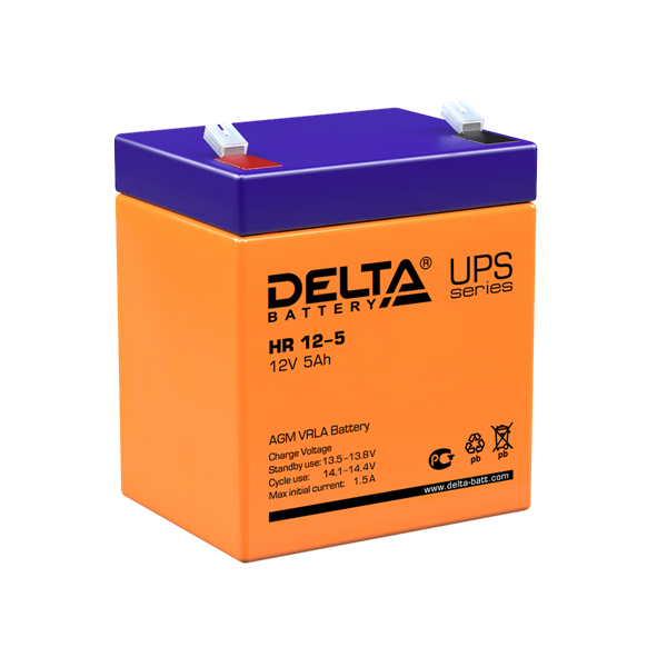  Аккумуляторная батарея Delta HR 12-5 (12V/5Ah)