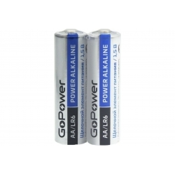 Батарейка GoPower LR6 AA Shrink 2 Alkaline 1.5V (2/40/800) коробка (40 шт.) . (00-0005599