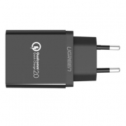 Зарядное устройство с кабелем UGREEN CD122 (10186) QC 18W Fast Charger EU + USB-A to USB-C Cable Suit. Цвет: черный